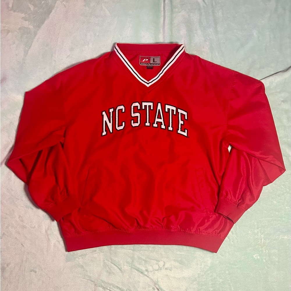 Pro Player Red NC State V-Neck Pullover